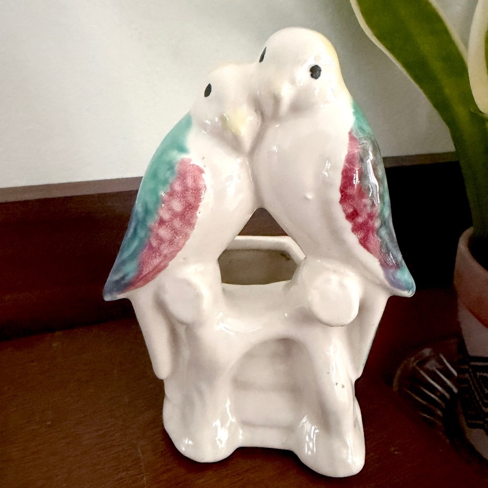 Vintage Parakeet Planter Palm Beach Regency Bird Parrot Planter Mini Succulent